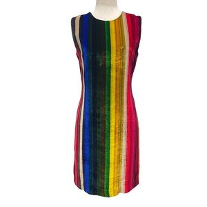 Milly Gina Rainbow Velvet Sleeveless Shift Dress Size 0